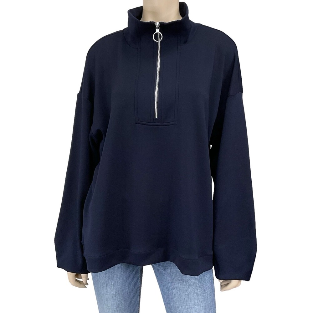Truth by Republic Sweatshirt Womens‎ 1X Blue Partial Zip Modal Athleisure